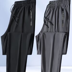 2pcs Pantalons de course décontractés pour hommes, printemps/été, confortables et cool avec poches zippées, pantalons de sport pour hommes à la mode, adaptés aux sports d'été, aux trajets de bureau, aux sorties décontractées, cadeau idéal pour petit ami ou famille