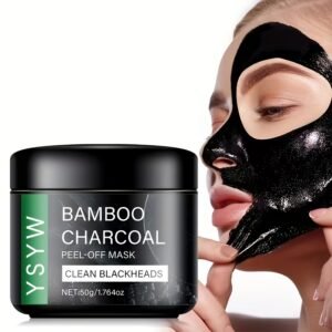 Masque Nettoyant au Charbon de Bambou 50g, Nettoie la Peau, Rafraîchit et Contrôle l'Excès de Sébum, Apporte une Hydratation Hydratante, Ne Laisse Pas de Sensation de Tiraillement après Utilisation, Facile à Appliquer, Rend la Peau Plus Claire, Améliore l'Éclat, Illumine le Teint, Convient à Tous
