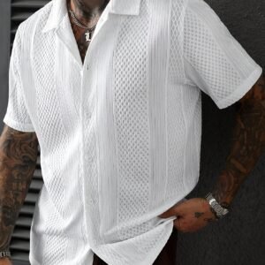 Chemise Homme Maille Couleur Unie Manches Courtes
