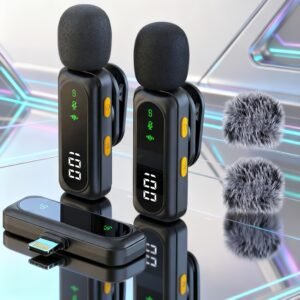 Nouveau microphone mini-téléphone USB-C 2026, compatible avec iPhone, Android et appareils photo, avec écran LED, micro cravate sans fil pour enregistrement vidéo, micro cravate avec réduction de bruit, adapté pour interviews, vlogs, YouTube, TikTok, cadeaux, karaoké, podcasting, microphones ASMR