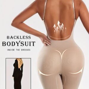 Haut de Gainant Femme à Haute Élasticité, Tissu Extensible, Dos Nu, Effet Remonte-Fesses, Tenue Décontractée, Gainant Élégant et Confortable en Une Pièce